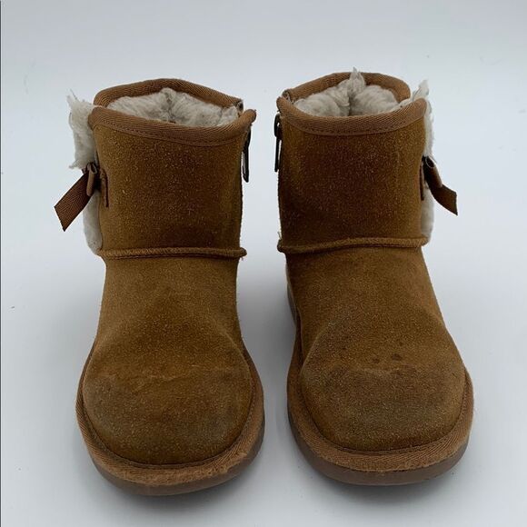 Koolaburra Brown Suede Boots with Bow Detail little girls size 13 - Picture 4 of 9